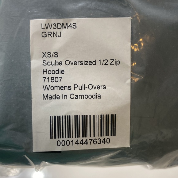LULULEMON NWT Scuba Oversized Half-Zip Hoodie Pullover XS/S Green Jasper GRNJ